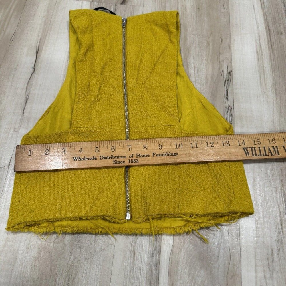 Women’s Zara Yellow Top Blouse Zip Up Size Xsmall Xs - Picture 5 of 6